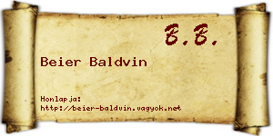 Beier Baldvin névjegykártya